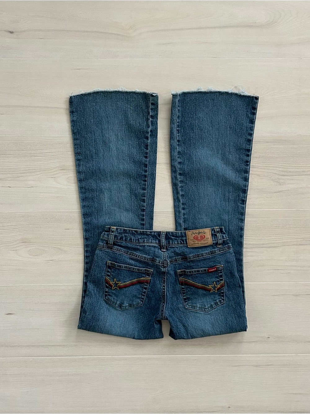 y2k angels star flare jeans